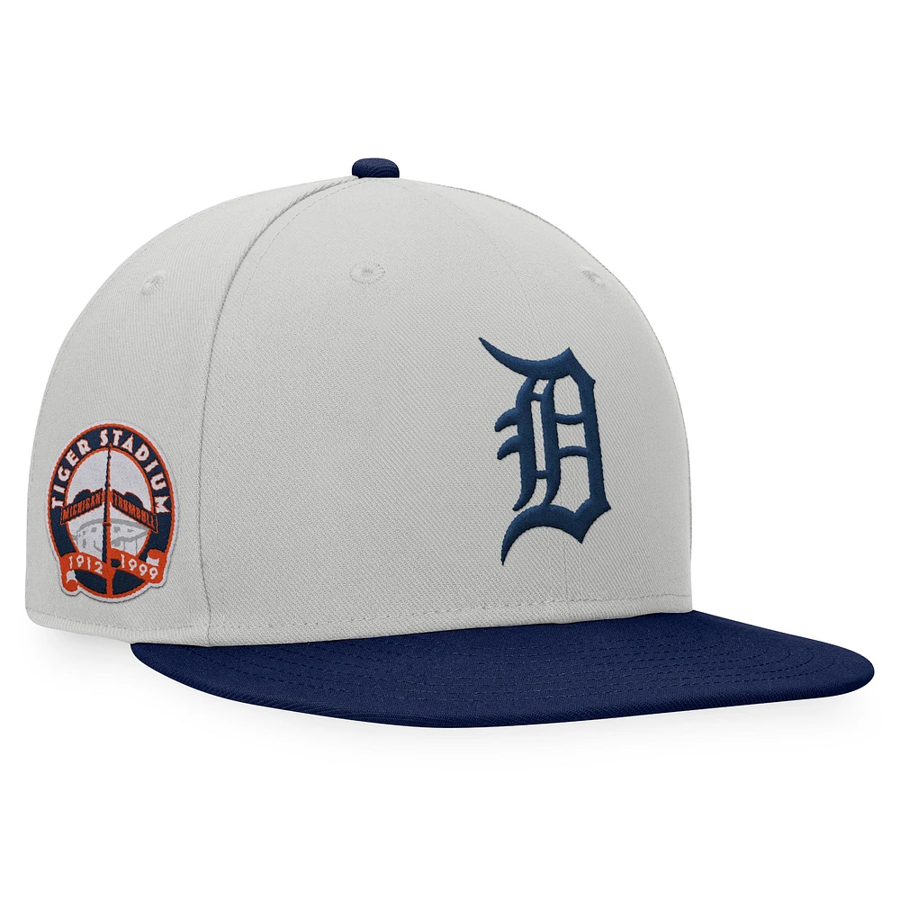 Men's Fanatics Gray/Navy Detroit Tigers Glory Days Two-Tone Snapback Hat