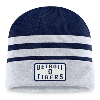 Bonnet en tricot à revers gris Detroit Tigers Fanatics pour hommes