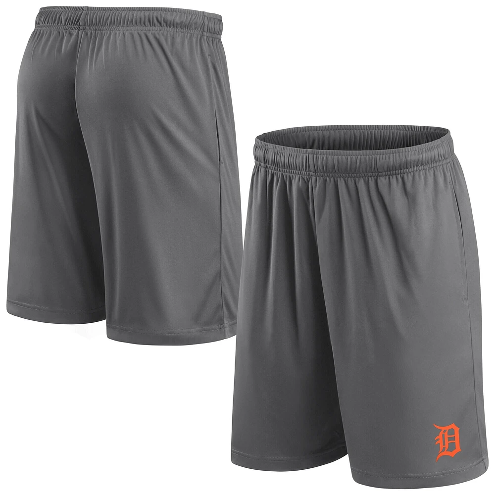 Short Fanatics gris pour homme avec logo principal des Detroit Tigers