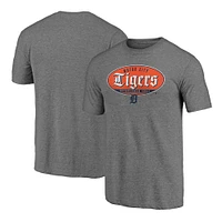 Men's Fanatics Heathered Gray Detroit Tigers Hometown Collection Oil Can Tri-Blend T-Shirt