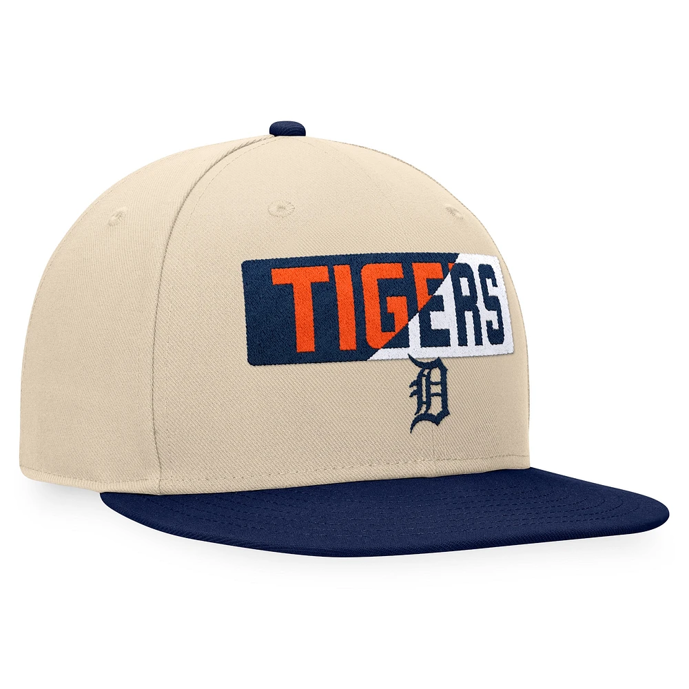 Casquette Snapback Detroit Tigers Cycle Fanatics kaki/bleu marine pour hommes