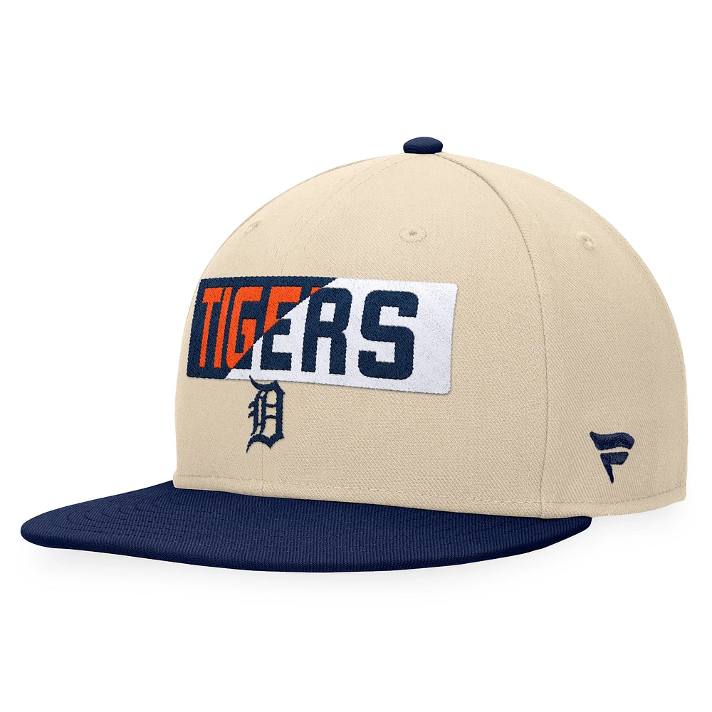 Men's Fanatics Khaki/Navy Detroit Tigers Cycle Snapback Hat