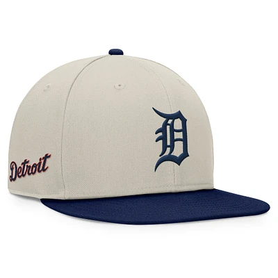 Casquette Snapback bicolore Fanatics kaki/bleu marine de l'équipe des Detroit Tigers pour hommes