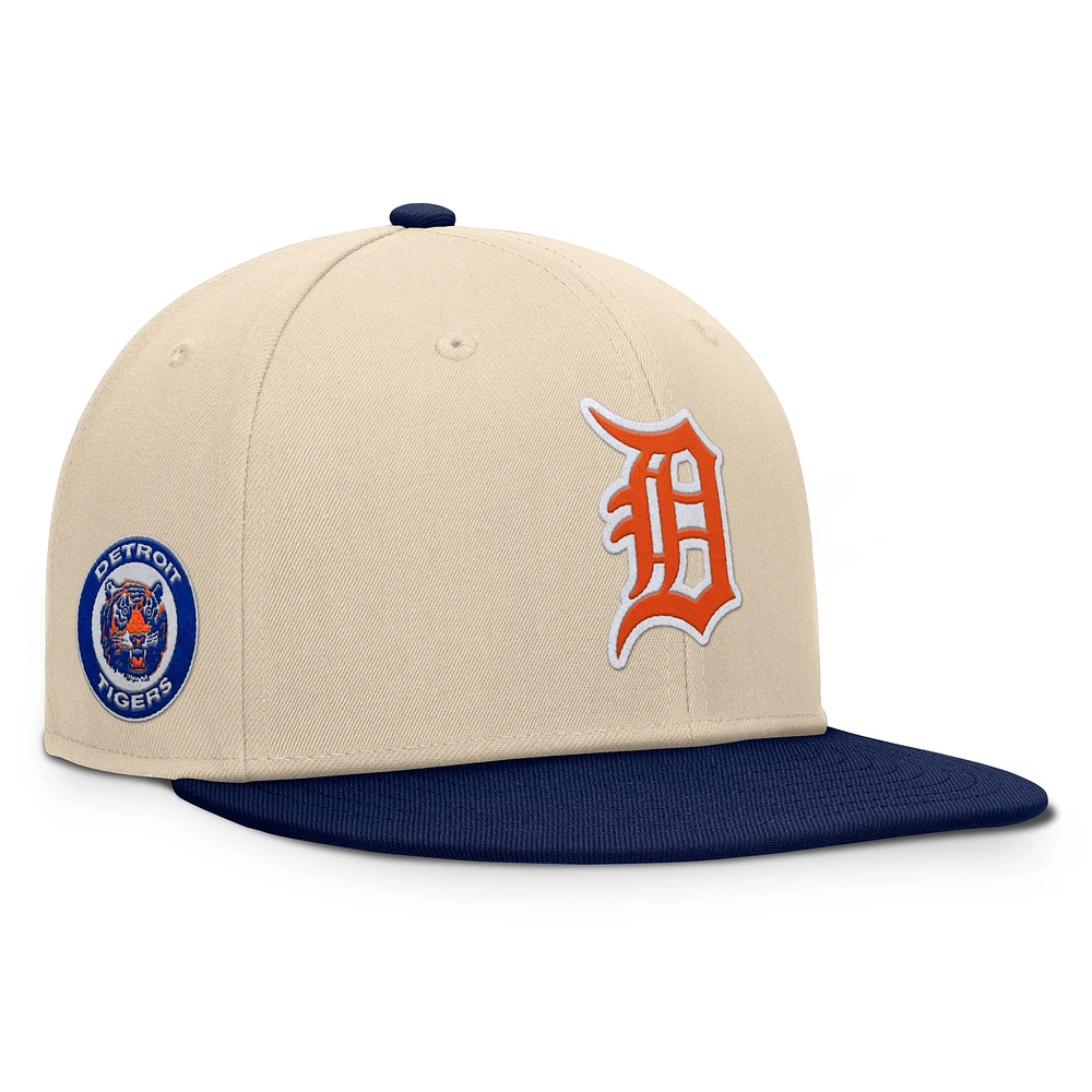 Casquette à pression Bounder pour homme, couleur naturelle/bleu marine, collection Cooperstown, Detroit Tigers