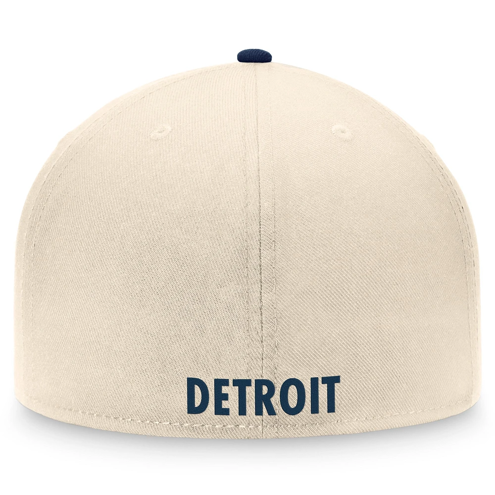 Men's Fanatics Natural/Navy Detroit Tigers Fitted Hat