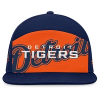 Casquette Snapback Fanatics bleu marine/orange Detroit Tigers Clubhouse Splitter pour homme