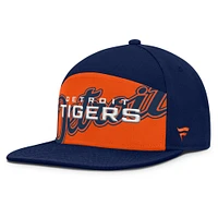 Casquette Snapback Fanatics bleu marine/orange Detroit Tigers Clubhouse Splitter pour homme