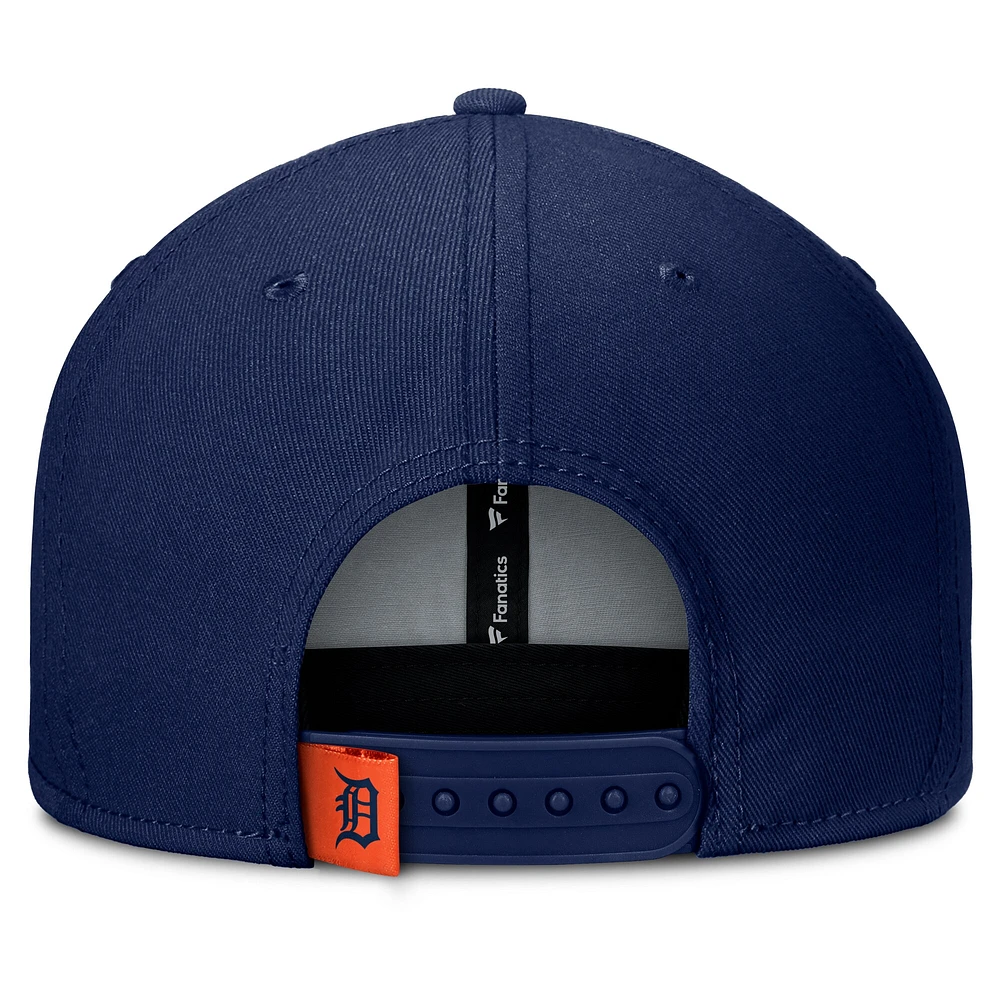 Casquette Snapback Fanatics bleu marine/orange Detroit Tigers Clubhouse Splitter pour homme
