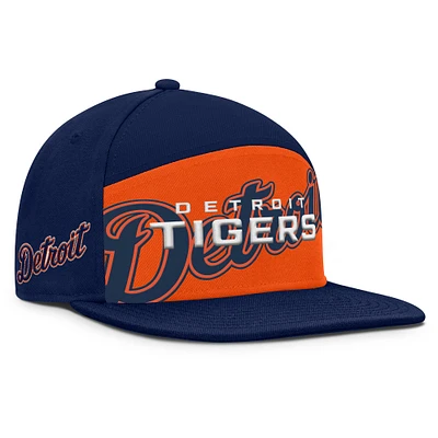 Casquette Snapback Fanatics bleu marine/orange Detroit Tigers Clubhouse Splitter pour homme