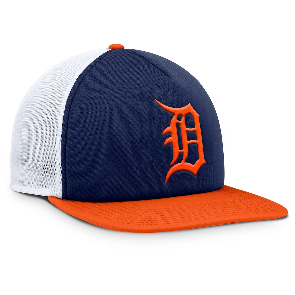 Men's Fanatics Navy/Orange Detroit Tigers Fundamental Foam Front Snapback Hat