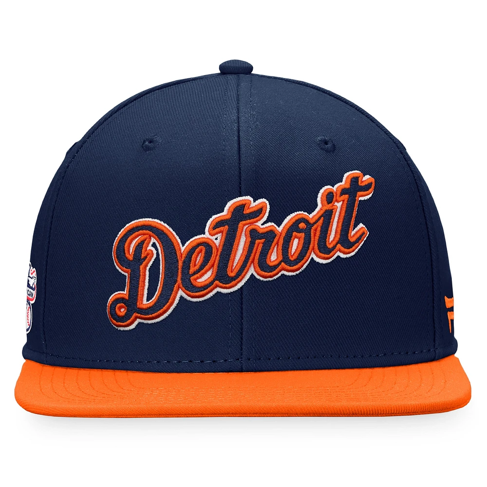 Men's Fanatics Navy/Orange Detroit Tigers Fundamental Two-Tone Fitted Hat