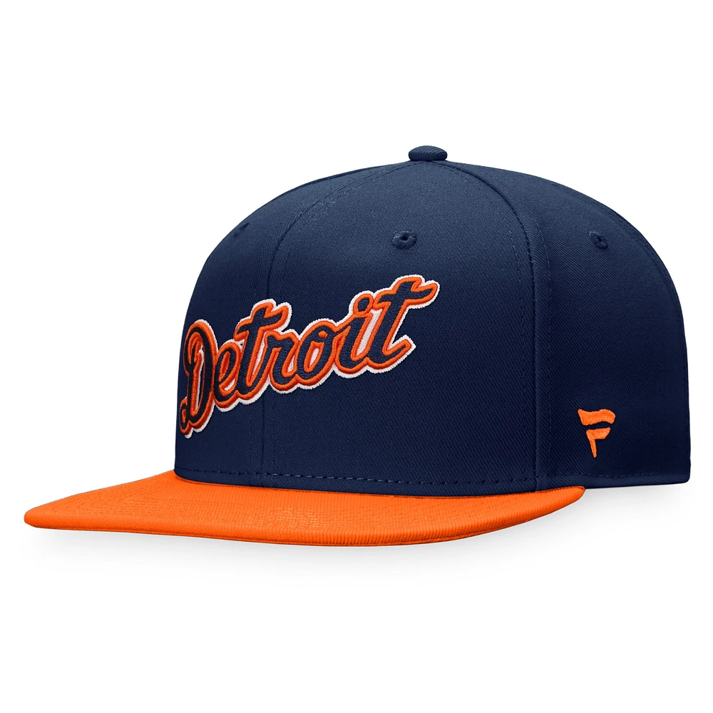 Men's Fanatics Navy/Orange Detroit Tigers Fundamental Two-Tone Fitted Hat