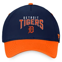 Casquette flexible avec logo empilé des Detroit Tigers Fanatics pour hommes, bleu marine/orange