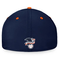 Casquette flexible avec logo empilé des Detroit Tigers Fanatics pour hommes, bleu marine/orange