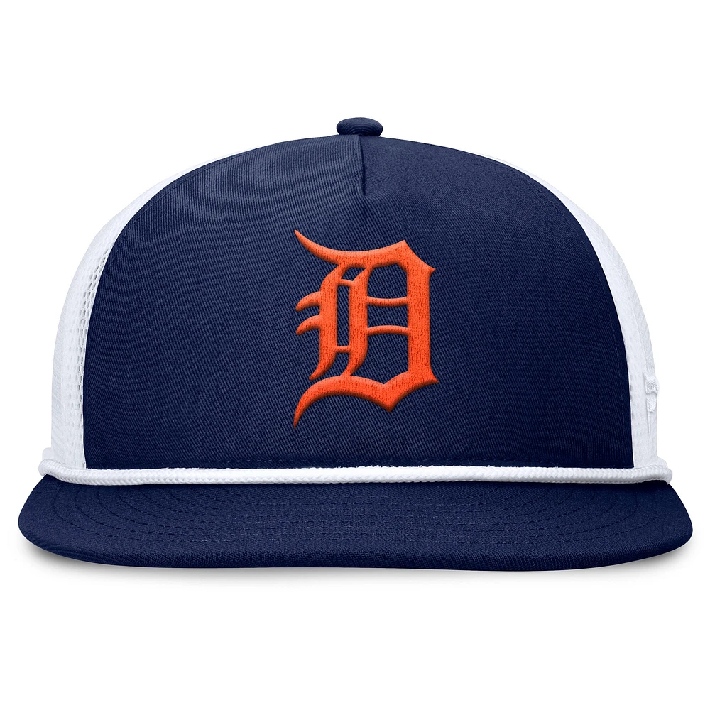 Casquette snapback Fanatics bleu marine/blanc pour homme des Detroit Tigers Clubhouse Change Up