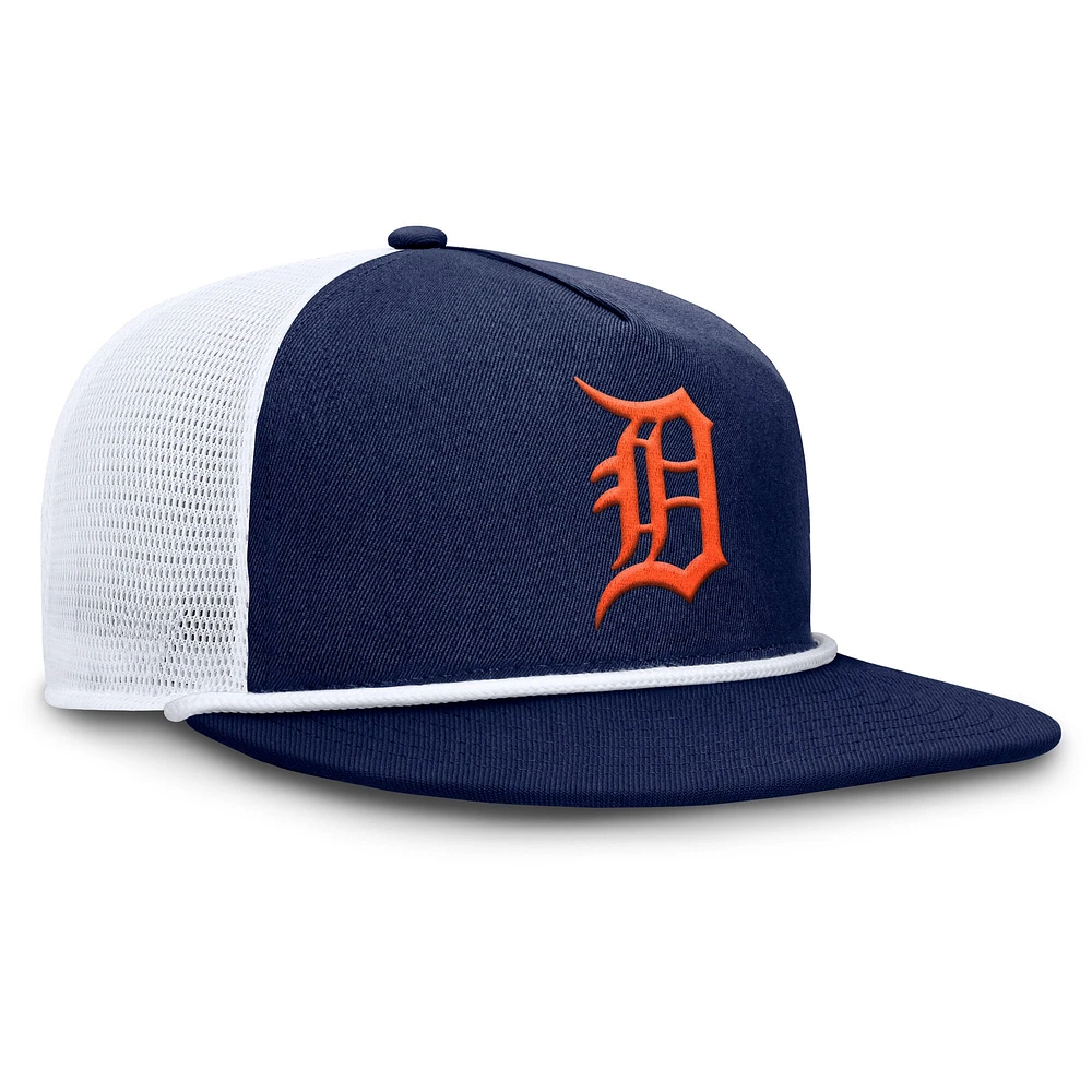 Casquette snapback Fanatics bleu marine/blanc pour homme des Detroit Tigers Clubhouse Change Up