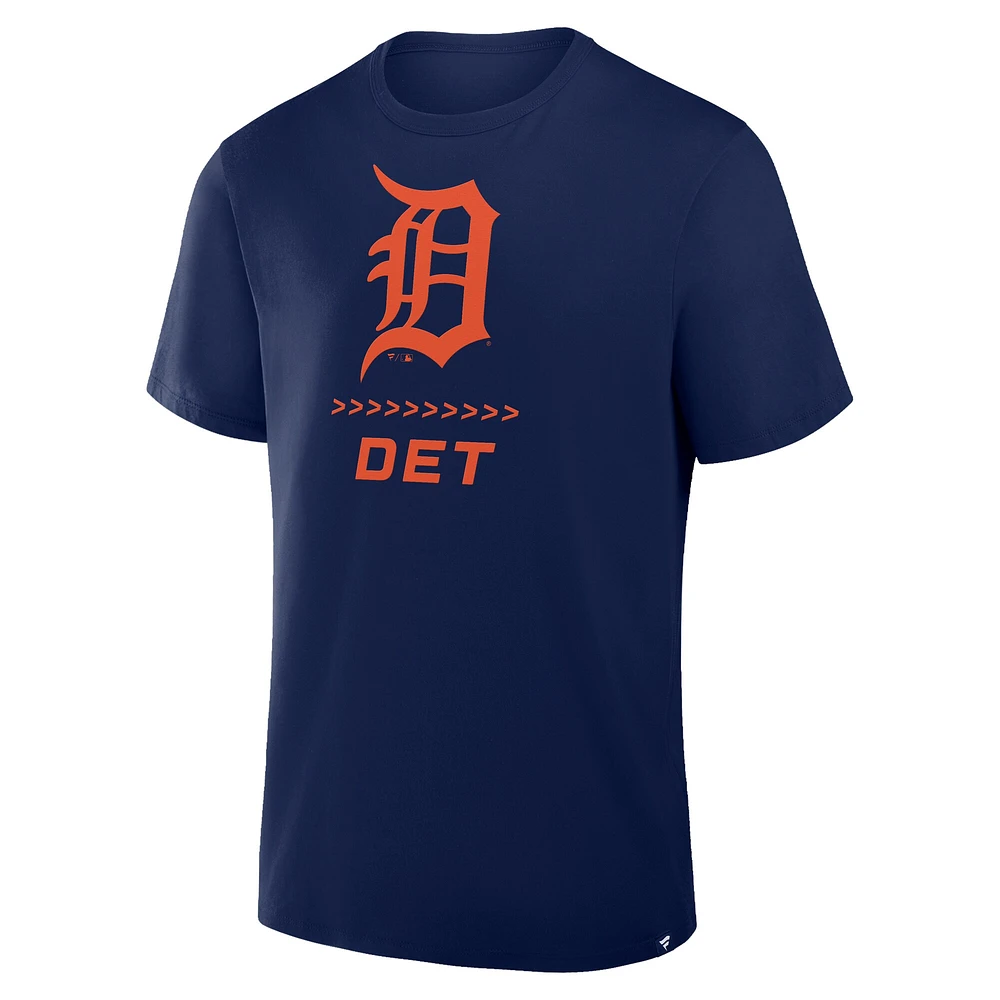 T-shirt Fanatics bleu marine Detroit Tigers Clubhouse Legacy Side Swipe pour homme