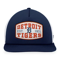 Casquette Snapback de camionneur avec patch en mousse sur le devant en mousse des Detroit Tigers Fanatics pour hommes