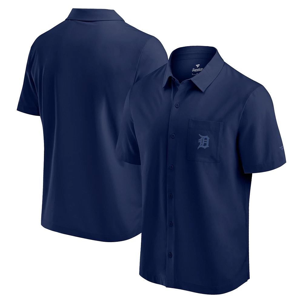 Men's Fanatics Navy Detroit Tigers Front Office Button-Up Shirt