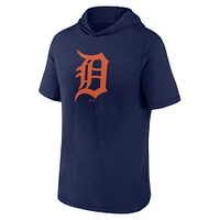 Men's Fanatics Navy Detroit Tigers Short Sleeve Hoodie T-Shirt