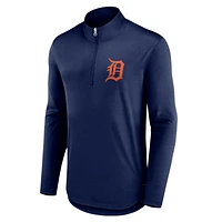 Men's Fanatics Navy Detroit Tigers Tough Minded Lightweight Quarter-Zip Pullover