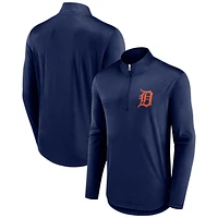 Men's Fanatics Navy Detroit Tigers Tough Minded Lightweight Quarter-Zip Pullover