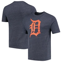 T-shirt triple mélange avec logo officiel vieilli des Detroit Tigers Fanatics pour hommes, bleu marine