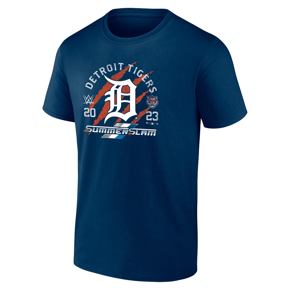 T-shirt Fanatics pour hommes, bleu marine, Detroit Tigers X 2023 SummerSlam