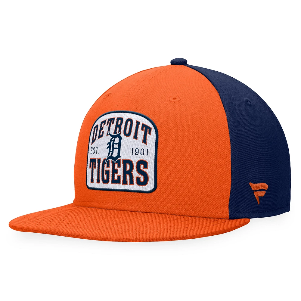 Casquette Snapback Detroit Tigers Cycle Fanatics orange/marine pour hommes