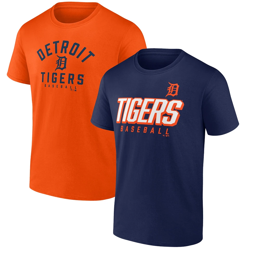 Men's Fanatics Orange/Navy Detroit Tigers Player Pack T-Shirt Combo Set