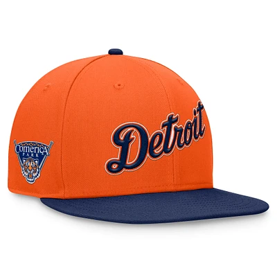 Casquette ajustée bicolore fondamentale orange Detroit Tigers Fanatics pour hommes