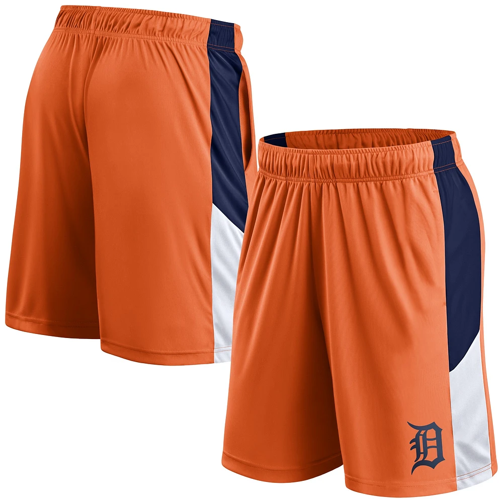 Short orange avec logo principal des Detroit Tigers Fanatics pour hommes