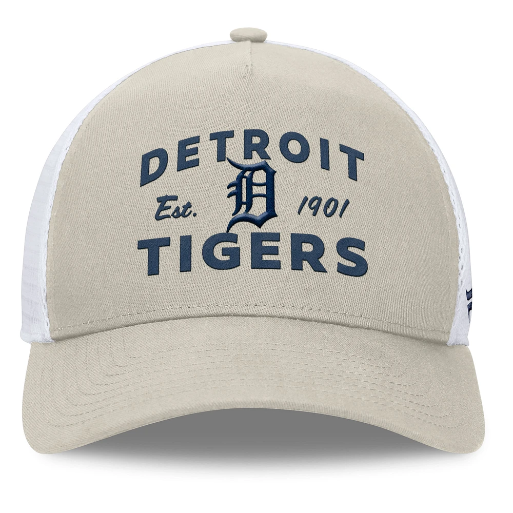 Casquette réglable de camionneur A-Frame Stone Detroit Tigers Fanatics pour hommes