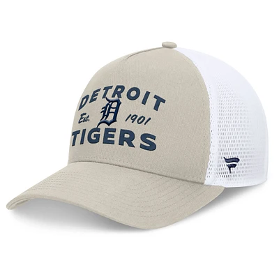 Men's Fanatics Stone Detroit Tigers A-Frame Trucker Adjustable Hat