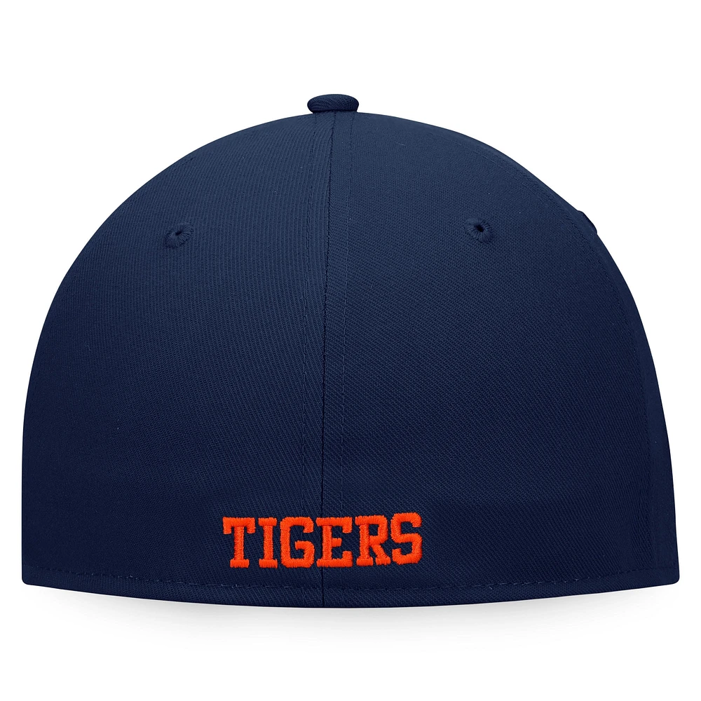 Men's Fanatics White/Navy Detroit Tigers Iconic Color Blocked Fitted Hat