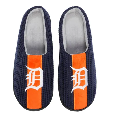 Detroit Tigers FOCO Team Stripe Memory Foam Slide Slippers - Navy
