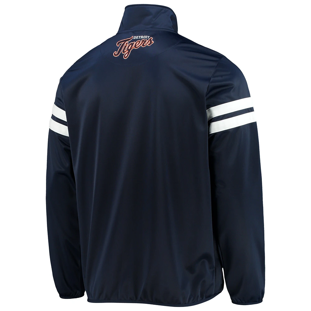 Veste de survêtement entièrement zippée G-III Sports by Carl Banks des Detroit Tigers Power Pitcher pour homme, bleu marine/orange