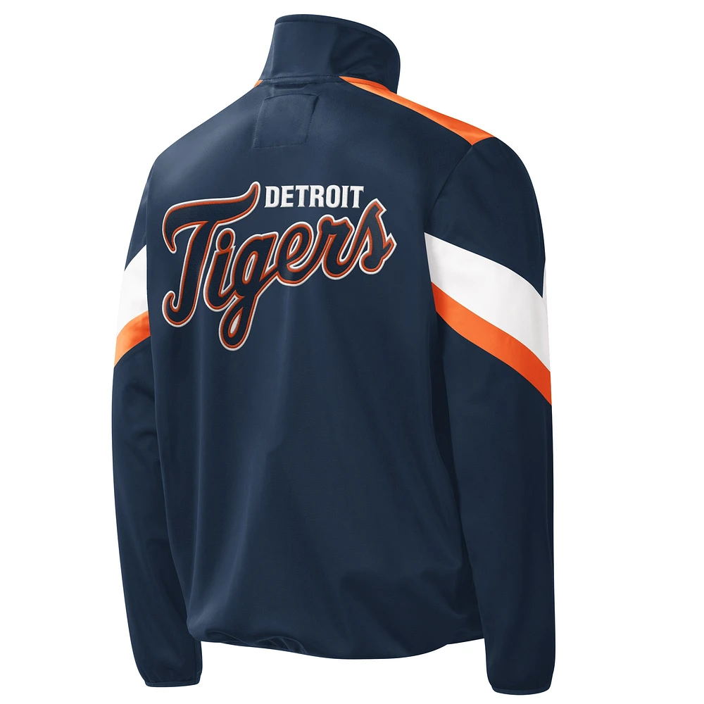 G-III Sports by Carl Banks pour homme Detroit Tigers Earned Run Full-Zip - Veste de survêtement Bleu marine