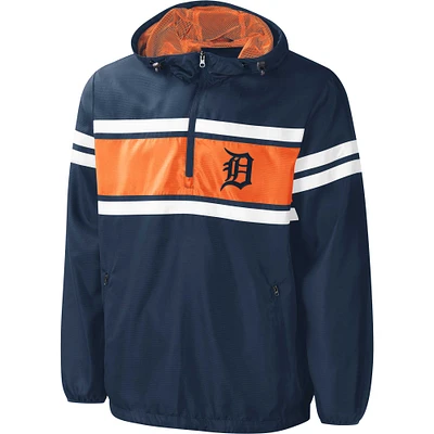 Men's G-III Sports by Carl Banks Navy Detroit Tigers Game Score Quarter-Zip Windbreaker