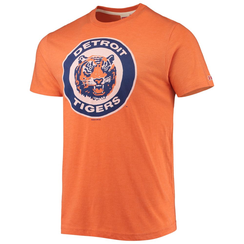 Men's Homage Orange Detroit Tigers Hand-Drawn Logo Tri-Blend T-Shirt