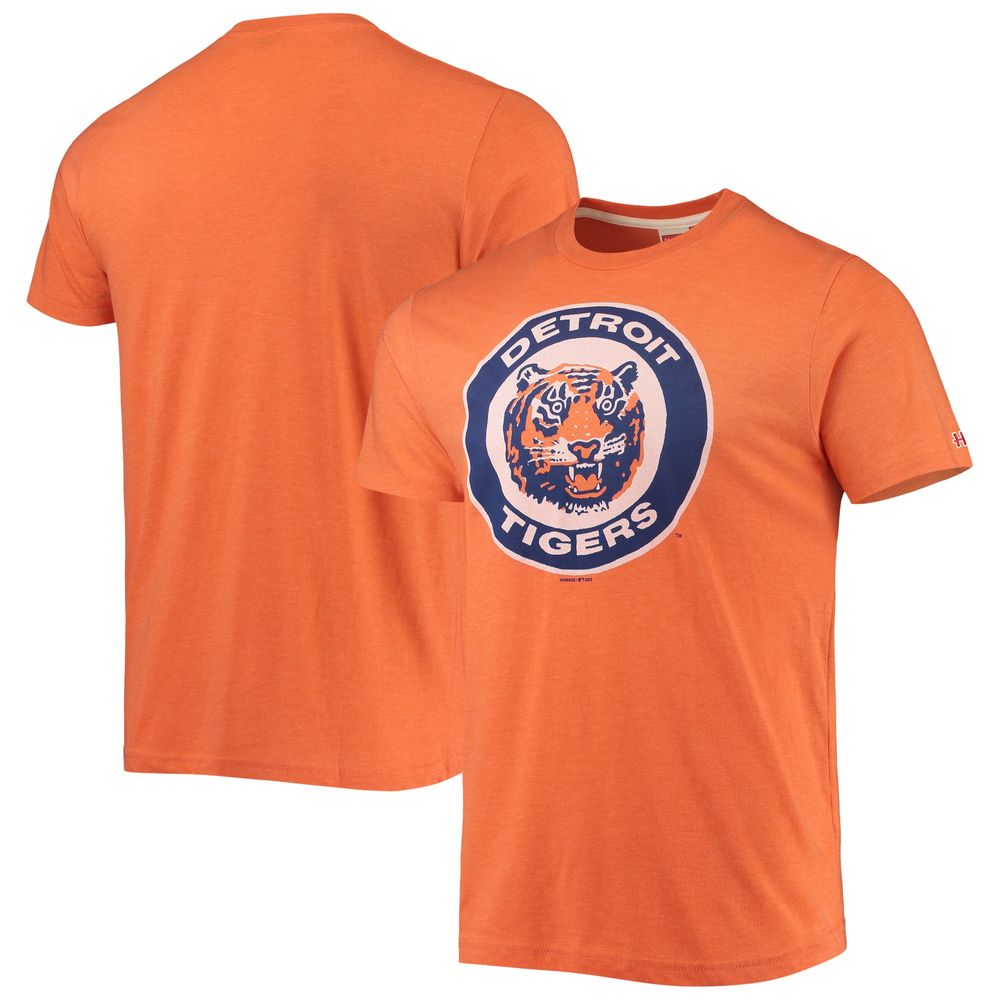 Detroit Tigers Homage Hand-Drawn Logo Tri-Blend T-Shirt - Orange