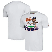 Men's Homage Riley Greene Ash Detroit Tigers Caricature Player Tri-Blend T-Shirt