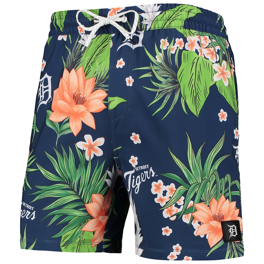 Men's Hurley x '47 Navy Detroit Tigers Cannonball Tropics Swim Shorts