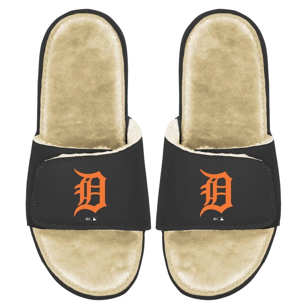 Detroit Tigers ISlide Men's Faux Fur Slide Sandals - Black/Tan