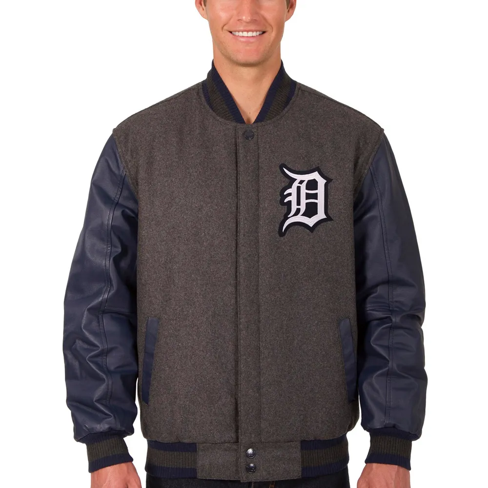 Washington Wizards JH Design Reversible Fleece & Faux Leather Full-Snap Jacket - Navy/White
