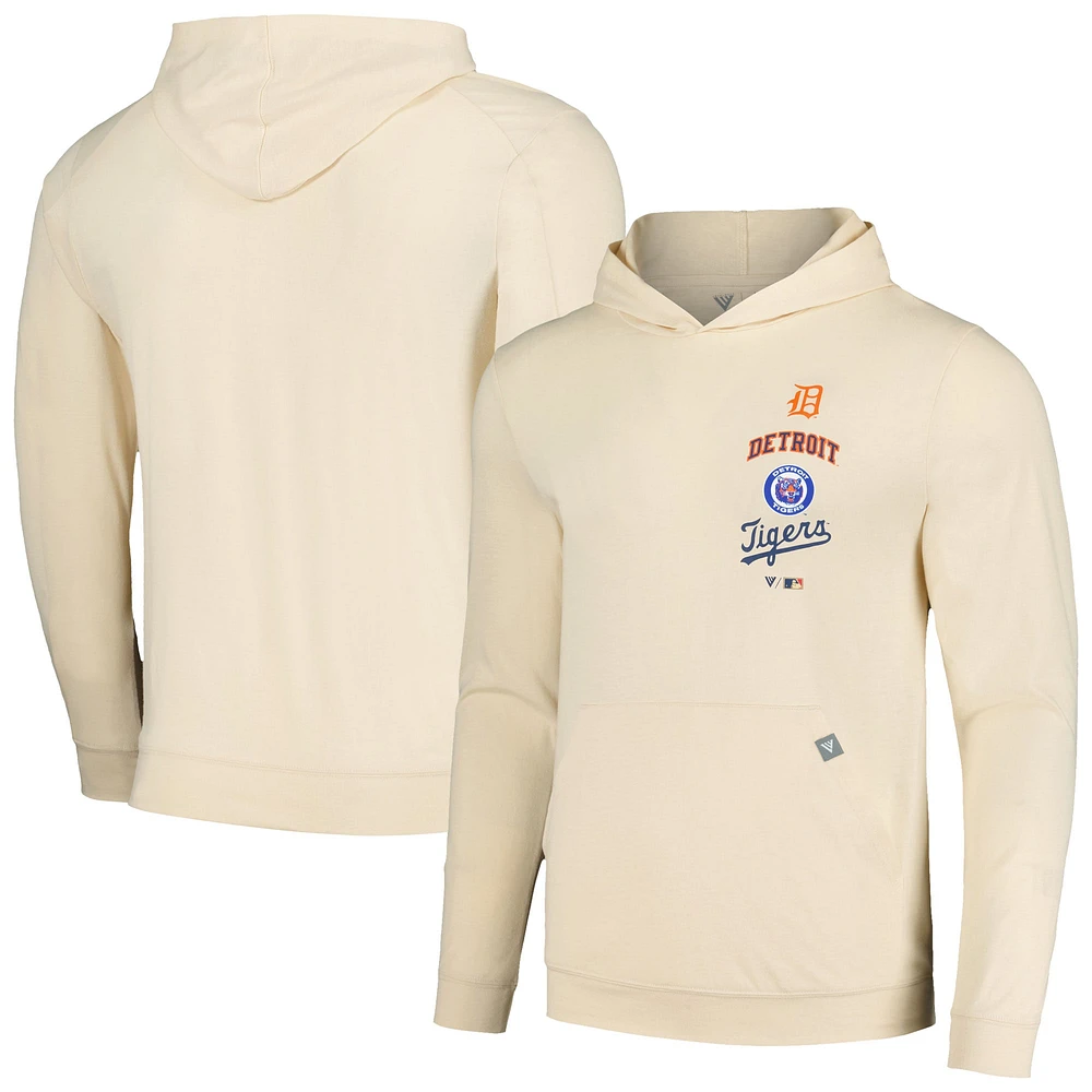 Men's Levelwear Cream Detroit Tigers Base Line Pullover Hoodie