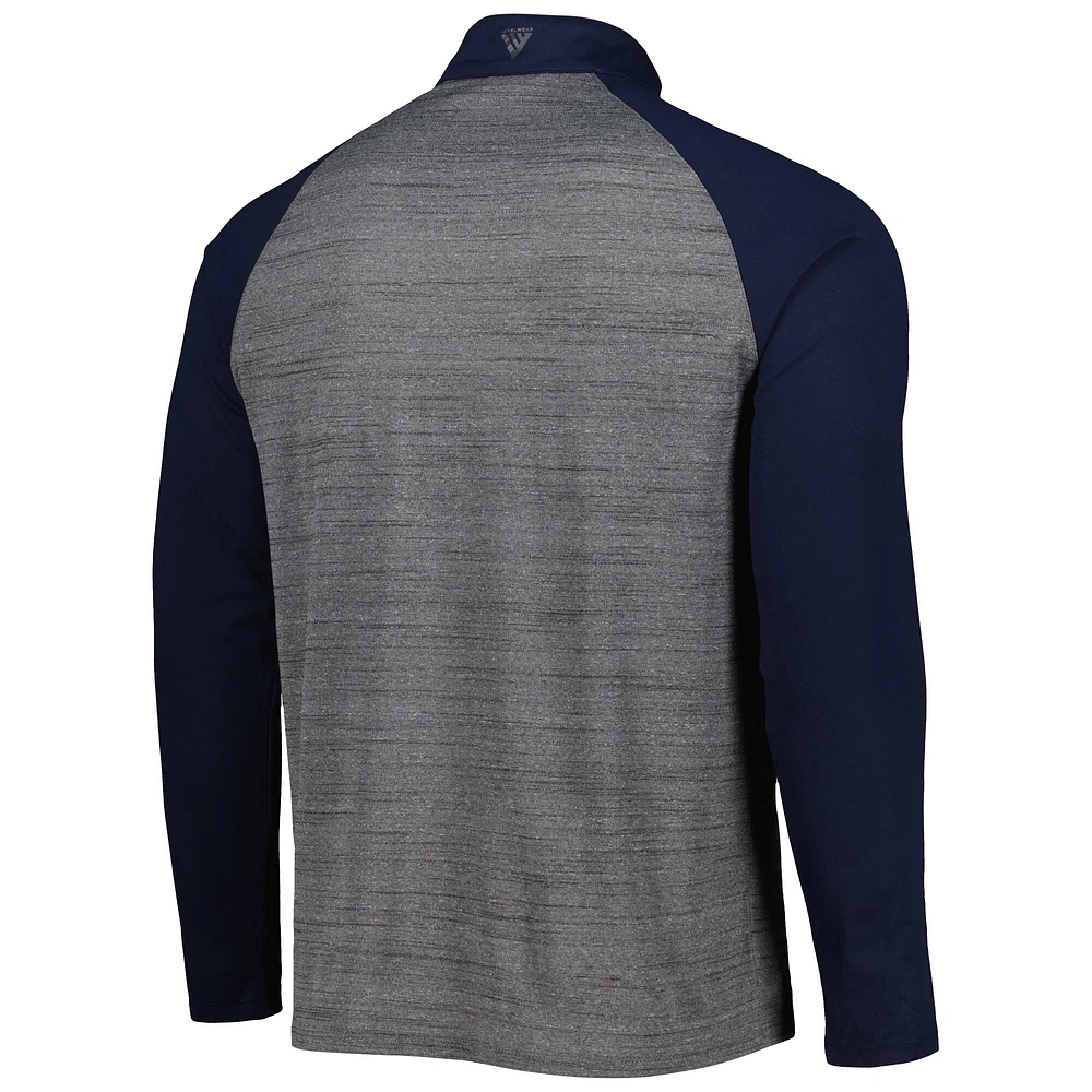 Haut à quart de zip Vandal Raglan des Detroit Tigers Levelwear gris chiné pour homme