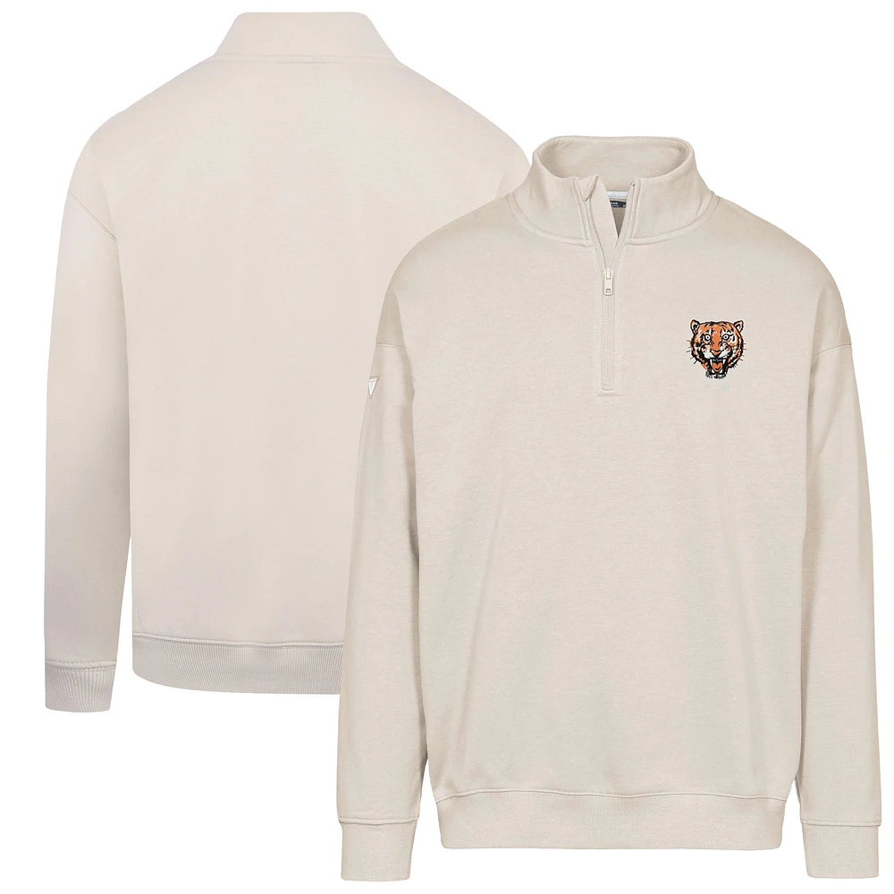 Men's Levelwear  Khaki Detroit Tigers Cooperstown Collection Murray Quarter-Zip Sweatshirt