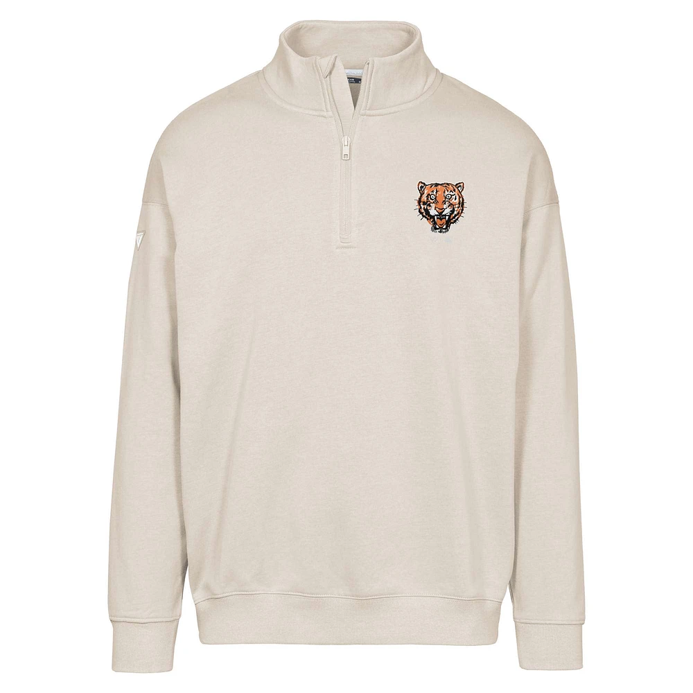 Men's Levelwear  Khaki Detroit Tigers Cooperstown Collection Murray Quarter-Zip Sweatshirt