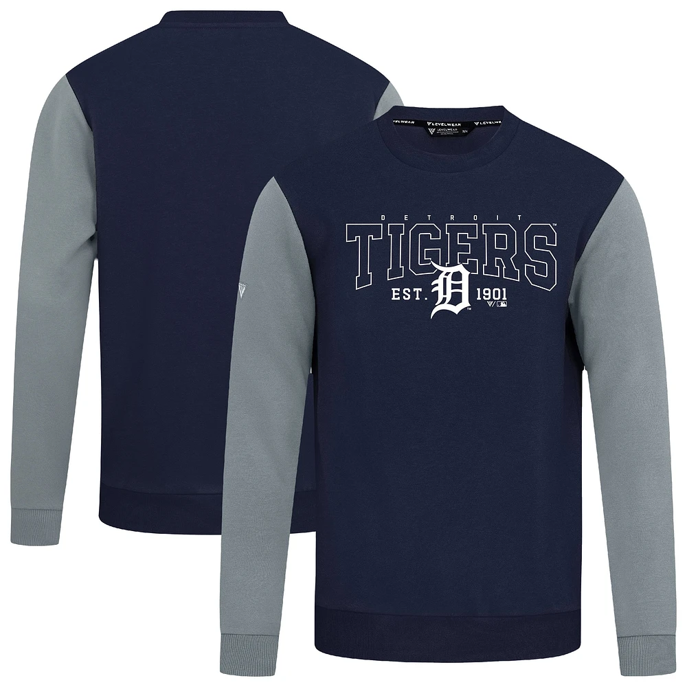 Men's Levelwear Navy Detroit Tigers Accolade Ultimate Textbook Pullover Sweatshirt